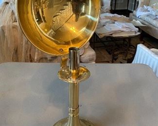 Lot#676 $65 Brass reflecting candleholder lamp