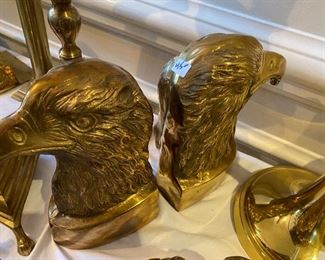 Lot#679 $45 Pair of eagle head brass bookends