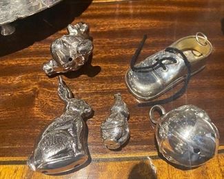 Lot#904 $25- assorted silver plate reproduction ornaments/trinkets