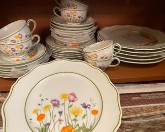 Lot#405A $130- Denby English Garden -6 dinner, 6 salad, 6 bread and butter, 6 cups and saucers. 30 pieces