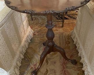 Lot#173  $450 Chippendale style mahogany tilt top candlestand