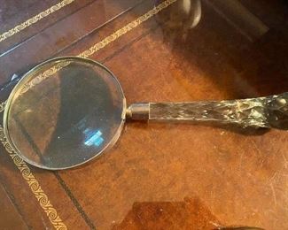Lot#191 $35-Glass handled magnifying glass 14"