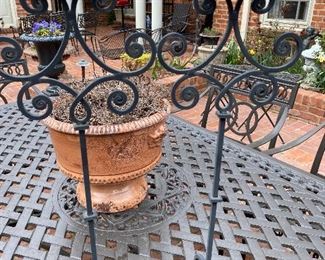 Lot#958 $30- pair of wrought iron candle holders