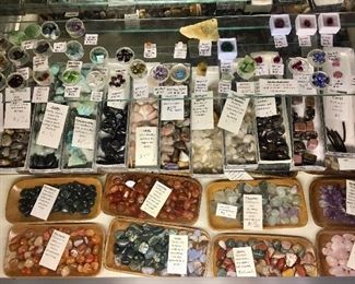 Large assortment of healing stones