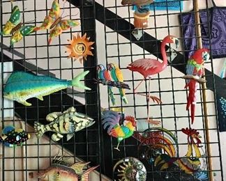 Assorted metal art
