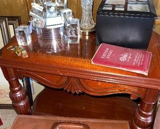 Leather Case, Laser Cut Paperweights, Side Table
