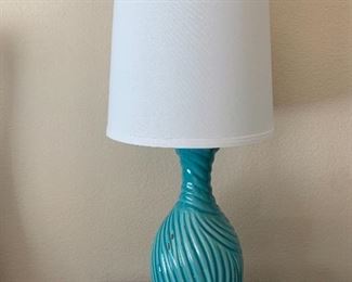 $65 ~ TEAL LAMP ~28'HT X 10'"