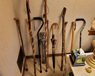 Assortment of walking sticks