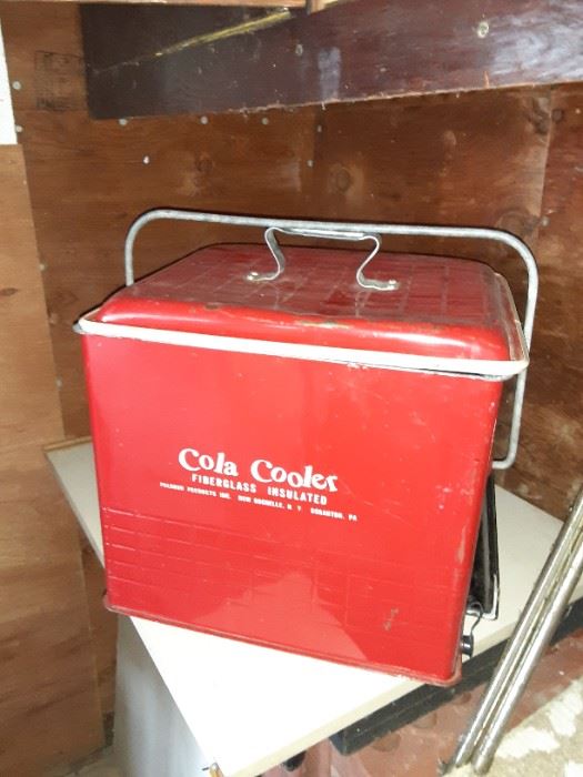 Insulated tin cola cooler vintage