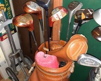 Vintage persimmon golf clubs