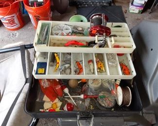 Vintage fishing tackle box