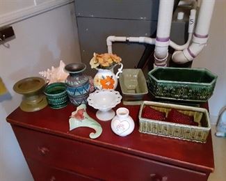 Vintage planters and pottery vases