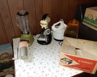 Vintage pink ice crusher avocado green blender and mixer antique mixer
