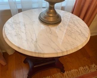 3-	$150  Oval lyre table 22” x 18” x 25”