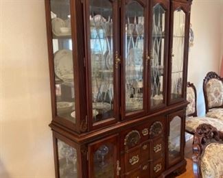 17- $695 China cabinet Mahogany 58”W x 18”D x 7’8”	