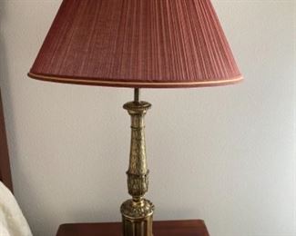 31- $75 Pair of brassy lamp 33”H		