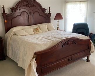 HIGHLIGHT : Fabulous Victorian style king size bed with mattress $1,395.00