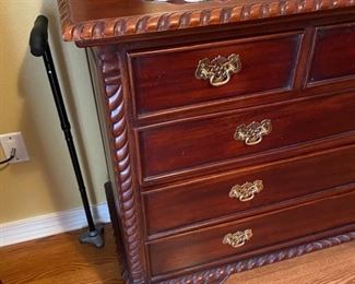 52-$375 Dresser & mirror Mahogany 44”L x 18”D x 6’H