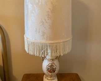 $50 Lamp porcelain with scene 
