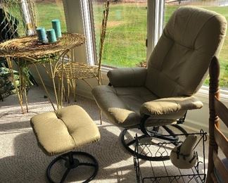 Ekornes-style chair with ottoman