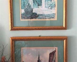 Artist Don Davey: Group of four New Orleans scenes