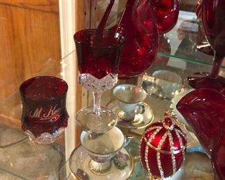 Ruby Red crystal pieces