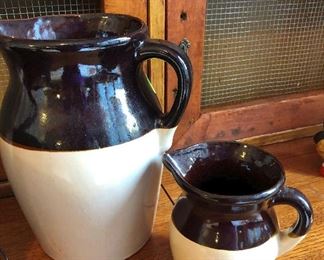 Both old...one on left - no markings; one on right is RRPC, which is Roseville Ramsbottom Pottery Company.