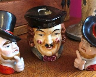 Made in Japan - Old fashion men top hat salt & pepper shakers