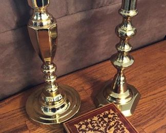 Brass candlesticks (1 is Baldwin)