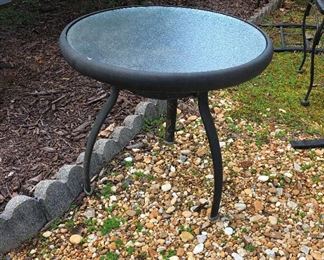 glass top outside table