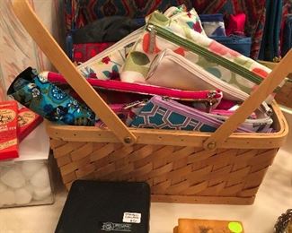 Variety Make-Up bags; travel converter, trinket box