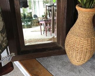 Wood tone mirror - beveled