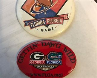 Georgia-Florida lapel buttons (1999 and 2008)