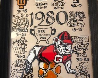 One of a kind - painted on glass - all UGA wins for 1980.