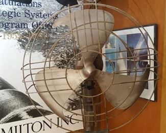 Art Deco Industrial GE Floor Fan 3 Blades  27" 