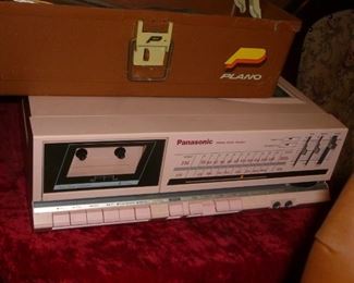 Coolest PINK Panasonic vintage tape player, etc. with pair of speakers
