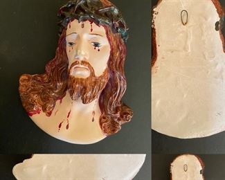 Vintage Plaster Jesus Bust