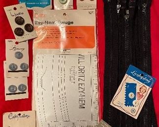 Collection Of Buttons, Zippers, Ect...