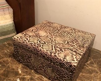 Ostrich covered box - great for jewelry - or valet box on a dresser