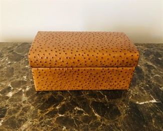 Ostrich covered box - great as a valet box on a dresser or for jewelry