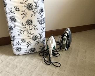 Ironing board and irons