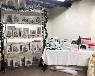 Boxes of Christmas village collection