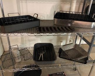 Large baking racks, grill pans and more - metal storage rack also available - (on casters)