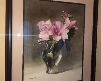 Watercolor by Yumiko Ichikawa - signed, matted and framed