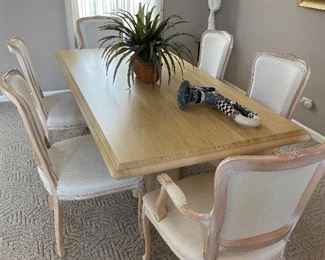 Travertine Pedestal Dining table...IMMACULATE!