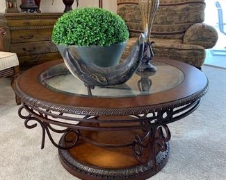 Coffee Table measures 39" in diameter and 19" high