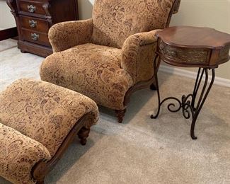 Patterned Upholstered Chair measures 32" x 43" x 36"