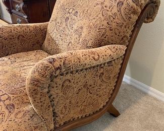 Patterned Upholstered Chair measures 32" x 43" x 36"