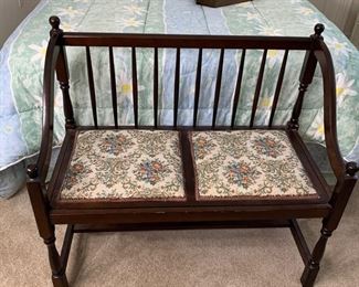 Antique reproduction bench measures 38" x 20" x34"