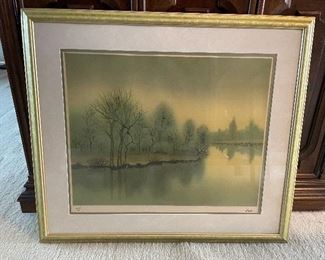 Justiniano Pires signed lithograph 